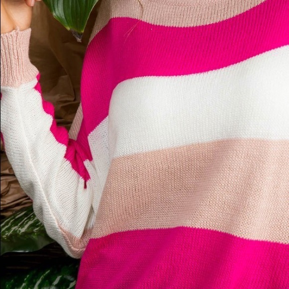 NEW‼️IVORY FUCHSIA BOAT NECK LIGHT- top sweater - Picture 6 of 6